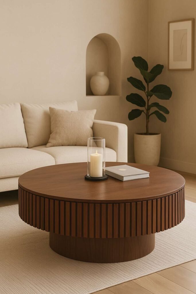 round japandi coffee table
