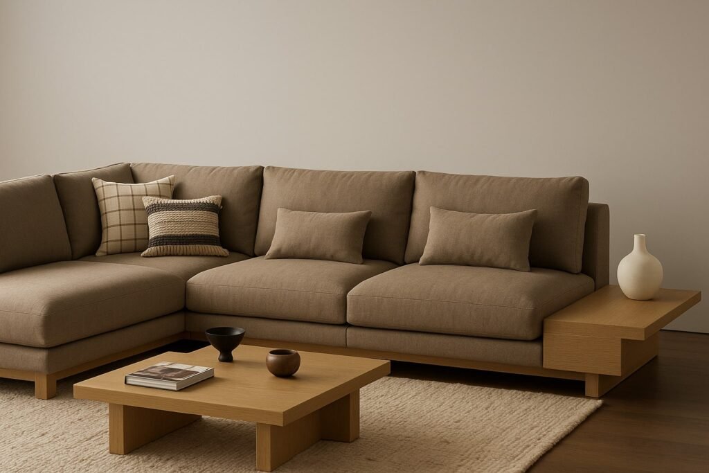 japandi interior design couch and coffee table