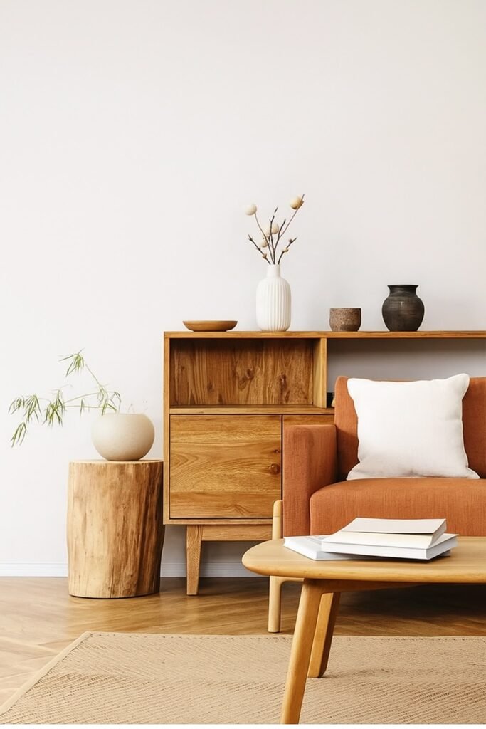 japandi decor ideas with wood features