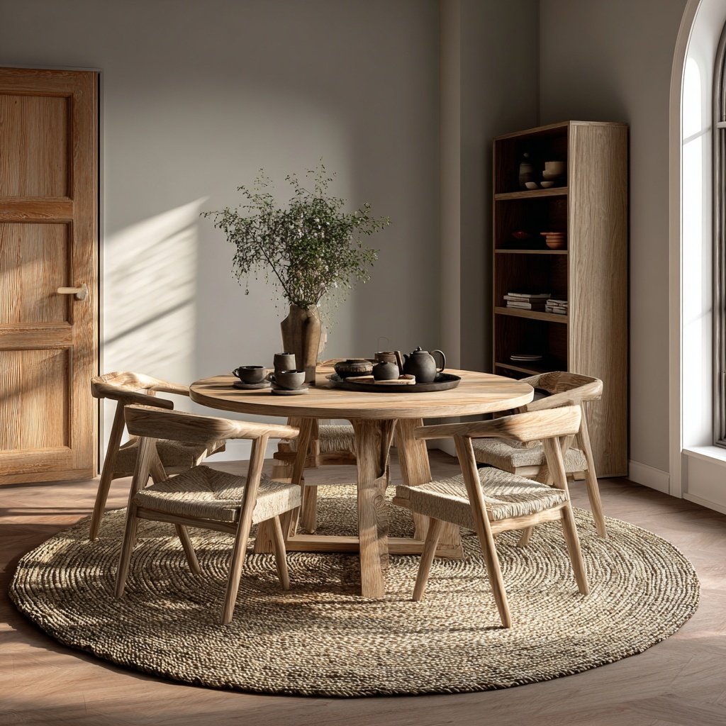 japandi rug in kitchen
