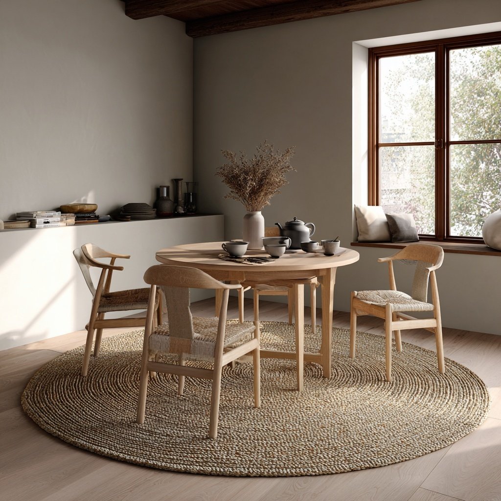 japandi rug in kitchen