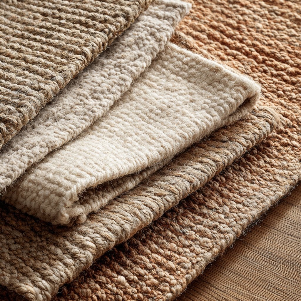 japandi rugs with varying materials