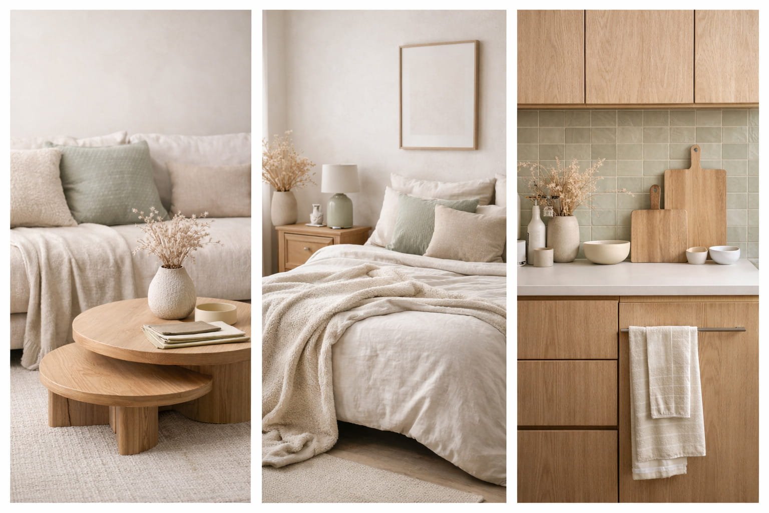 japandi style pallete of muted tones