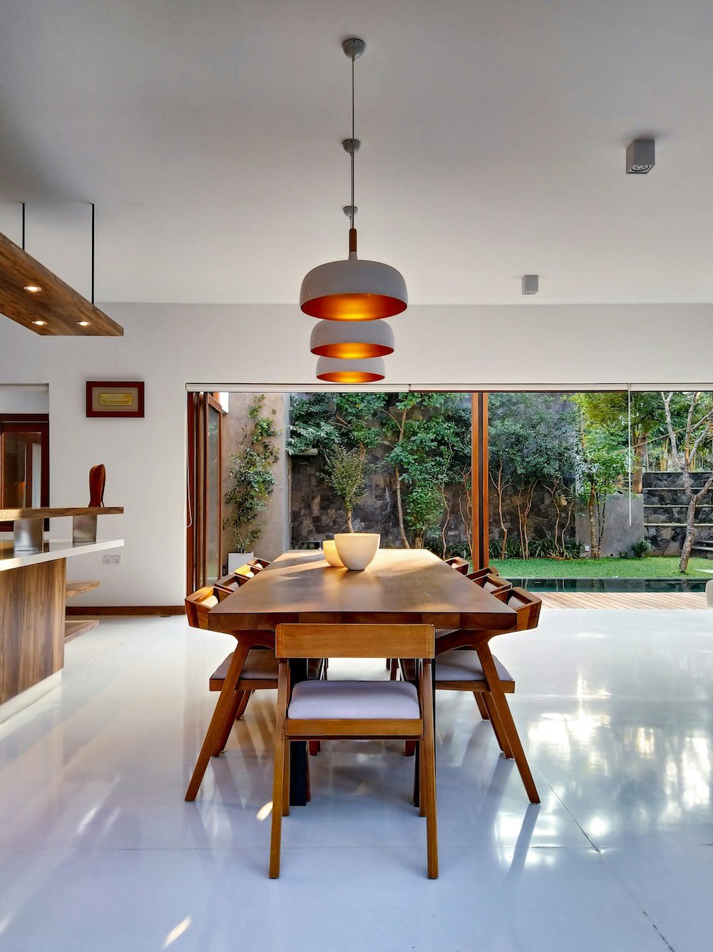 Modern japandi interior with clean lines natural wood tones neutral palette and considered minimal styling